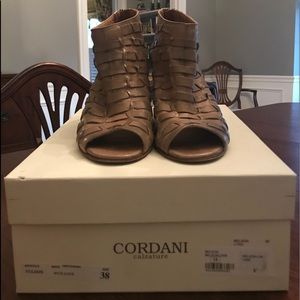 Italian leather open toe booties